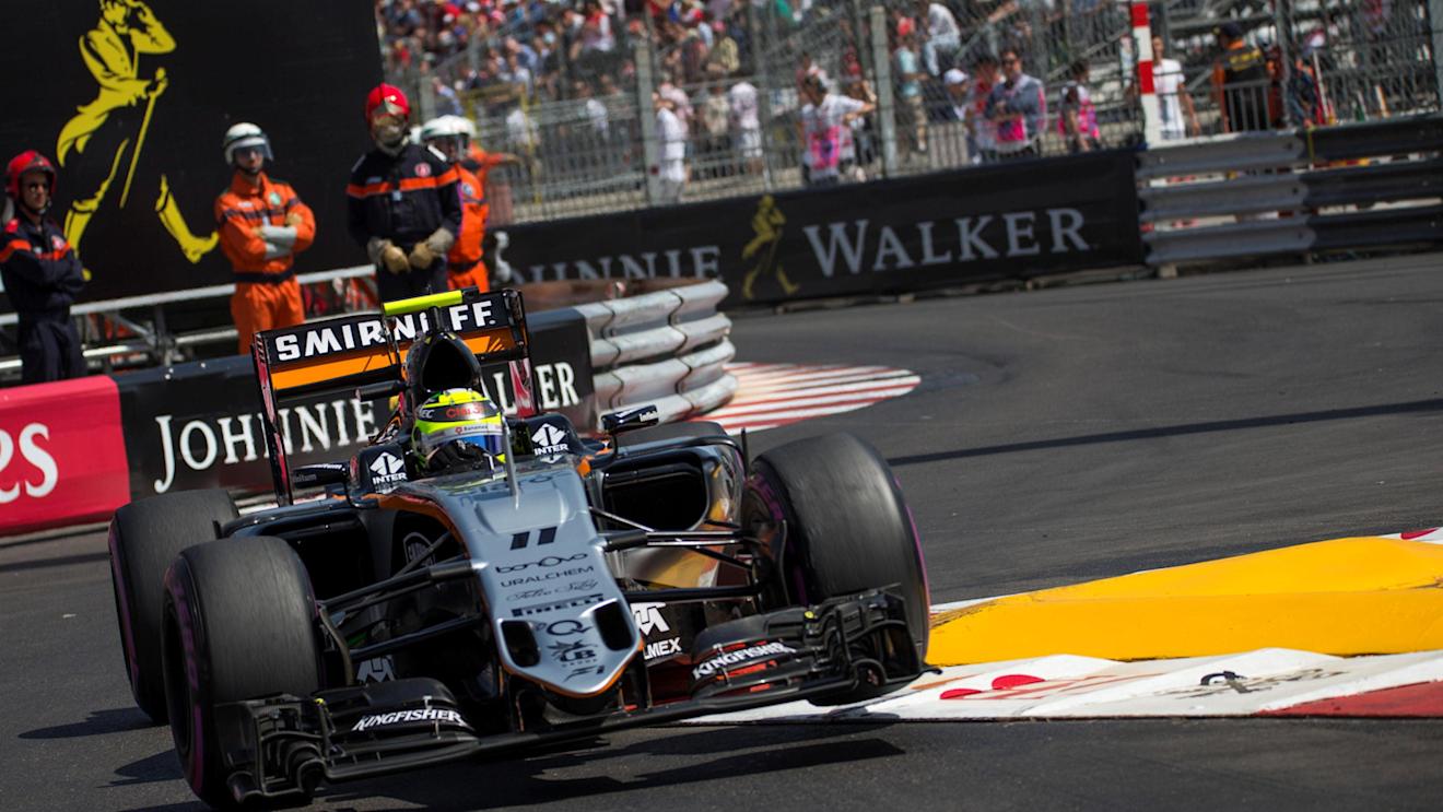 Sergio Perez (MEX) Force India VJM09 at Formula One World Championship, Rd6, Monaco Grand Prix, Qualifying, Monte-Carlo, Monaco, Saturday 28 May 2016. © Sutton Images