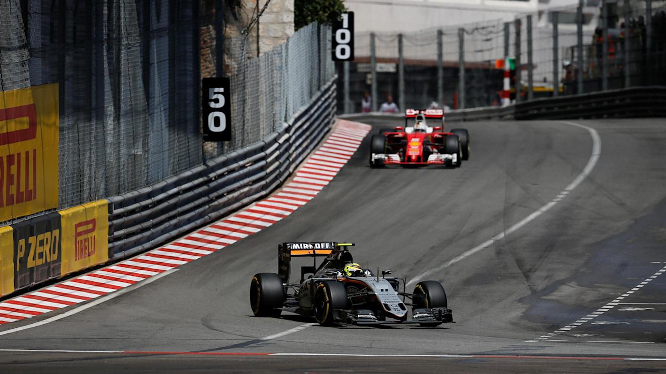 Sergio Perez (MEX) Force India VJM09 at Formula One World Championship, Rd6, Monaco Grand Prix, Race, Monte-Carlo, Monaco, Sunday 29 May 2016. © Sutton Images