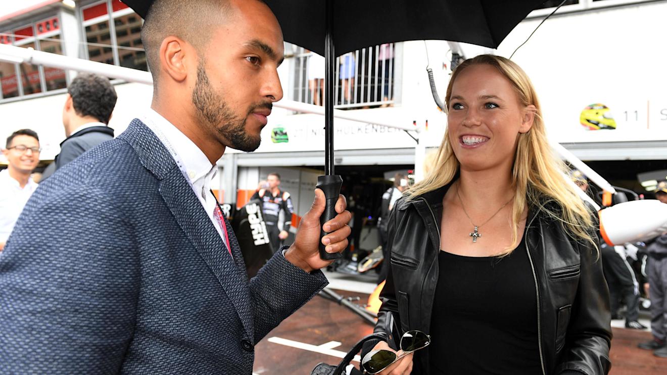 Theo Walcott (GBR) Footballer and Caroline Wozniacki (DEN) Tennis Player at Formula One World Championship, Rd6, Monaco Grand Prix, Race, Monte-Carlo, Monaco, Sunday 29 May 2016. © Sutton Images