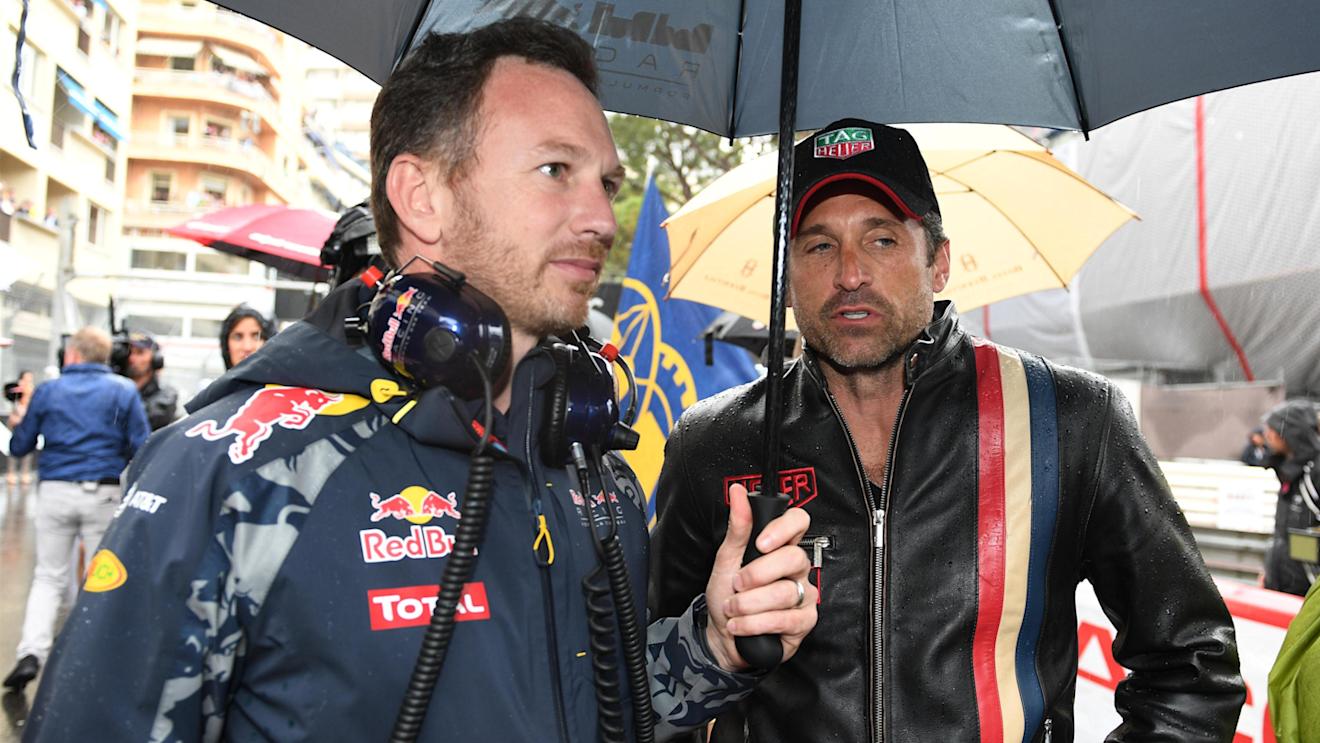 Christian Horner (GBR) Red Bull Racing Team Principal and Patrick Dempsey (USA) on the grid at Formula One World Championship, Rd6, Monaco Grand Prix, Race, Monte-Carlo, Monaco, Sunday 29 May 2016. © Sutton Images