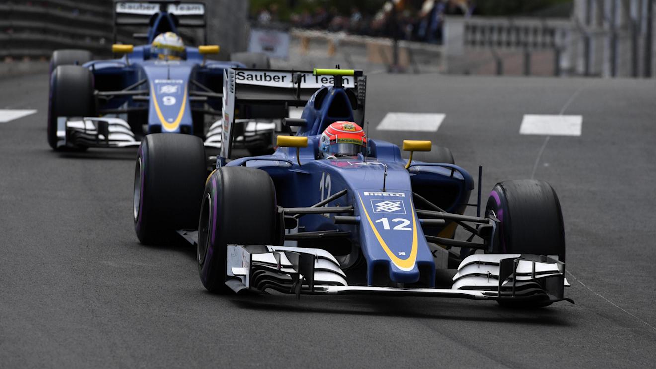 Felipe Nasr (BRA) Sauber C35 leads Marcus Ericsson (SWE) Sauber C35 at Formula One World Championship, Rd6, Monaco Grand Prix, Race, Monte-Carlo, Monaco, Sunday 29 May 2016. © Sutton Images