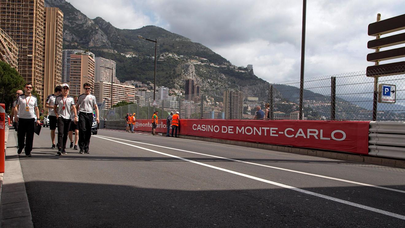 Esteban Gutierrez (MEX) Haas F1 walks the track at Formula One World Championship, Rd6, Monaco Grand Prix, Preparations, Monte-Carlo, Monaco, Wednesday 25 May 2016. © Sutton Images