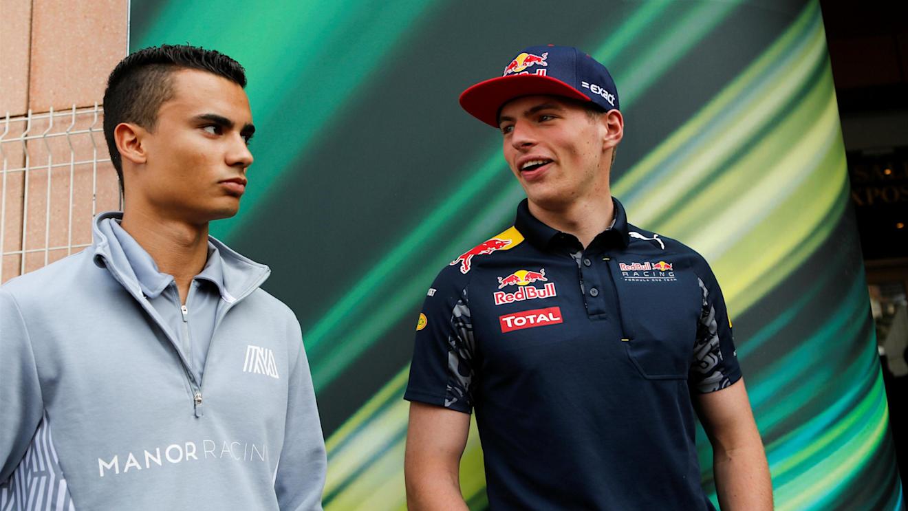 Pascal Wehrlein (GER) Manor Racing and Max Verstappen (NED) Red Bull Racing at Formula One World Championship, Rd6, Monaco Grand Prix, Preparations, Monte-Carlo, Monaco, Wednesday 25 May 2016. © Sutton Images