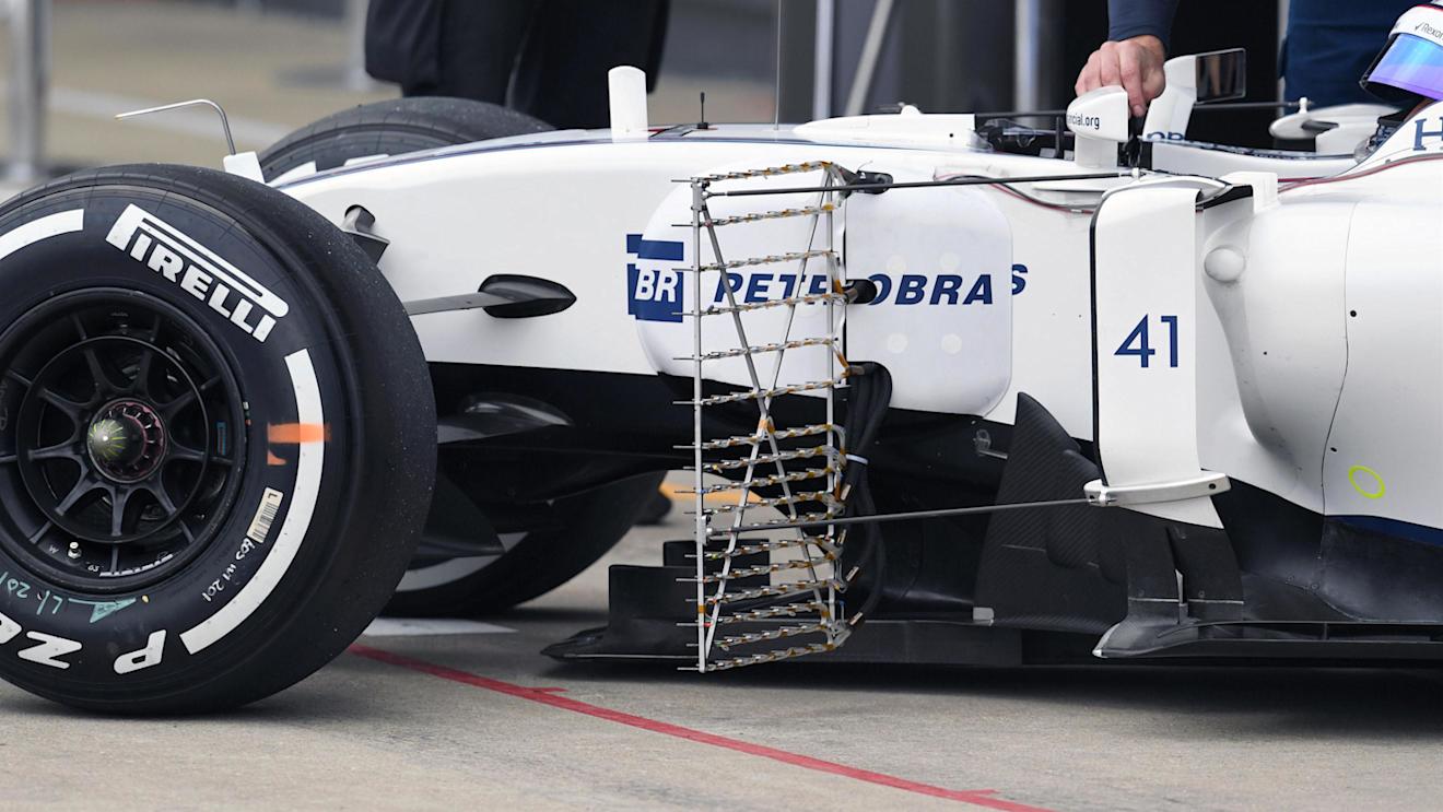 Alex Lynn (GBR) Williams FW38 with aero senors at Formula One Testing, Day One, Silverstone, England, Tuesday 12 July 2016. © Sutton Images