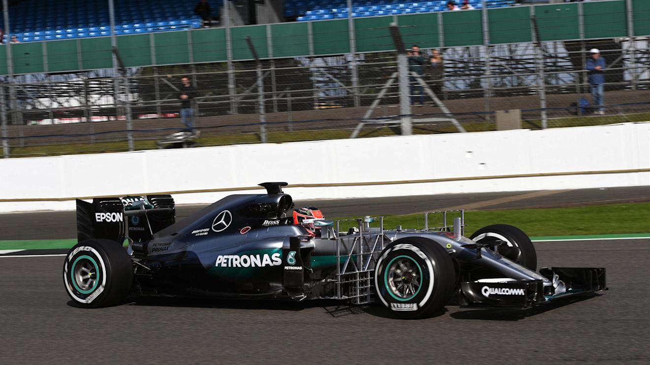 Esteban Ocon (FRA) Mercedes-Benz F1 W07 Hybrid with aero sensor at Formula One Testing, Day Two, Silverstone, England, Wednesday 13 July 2016. © Sutton Images
