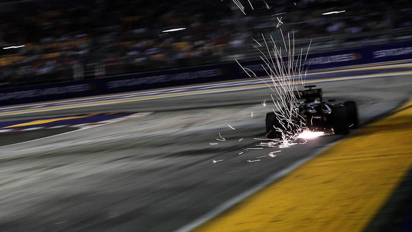 Sergio Perez (MEX) Force India VJM09 at Formula One World Championship, Rd15, Singapore Grand Prix, Qualifying, Marina Bay Street Circuit, Singapore, Saturday 17 September 2016. © Sutton Images