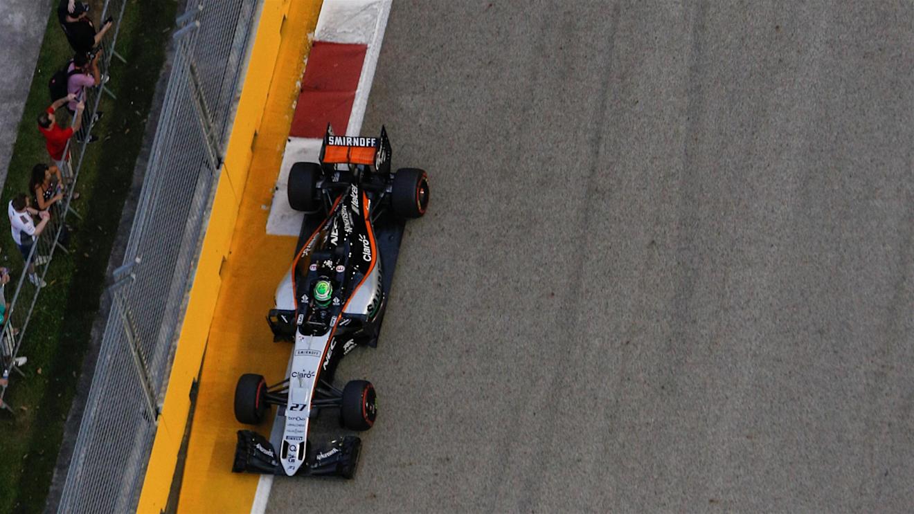 Nico Hulkenberg (GER) Force India VJM09 at Formula One World Championship, Rd15, Singapore Grand Prix, Qualifying, Marina Bay Street Circuit, Singapore, Saturday 17 September 2016. © Sutton Images