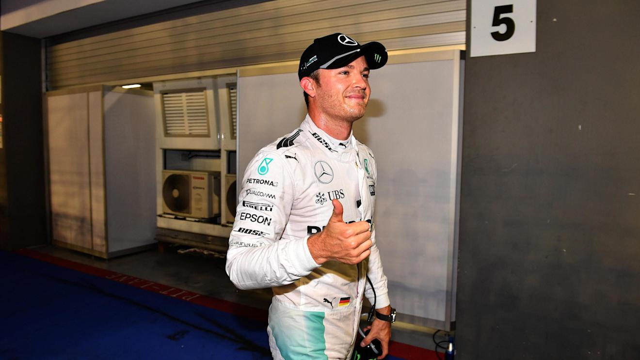 Pole sitter Nico Rosberg (GER) Mercedes AMG F1 celebrates in parc ferme at Formula One World Championship, Rd15, Singapore Grand Prix, Qualifying, Marina Bay Street Circuit, Singapore, Saturday 17 September 2016. © Sutton Images
