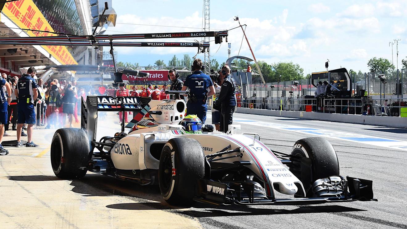 Felipe Massa (BRA) Williams FW38 burn out at Formula One World Championship, Rd5, Spanish Grand Prix, Practice, Barcelona, Spain, Friday 13 May 2016. © Sutton Motorsport Images