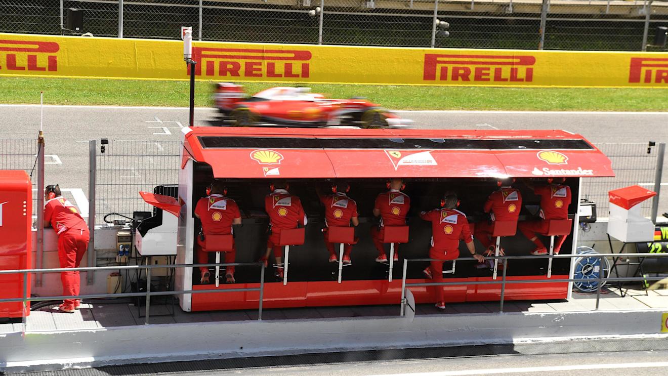 Sebastian Vettel (GER) Ferrari SF16-H passes the Ferrari pit wall gantry at Formula One World Championship, Rd5, Spanish Grand Prix, Qualifying, Barcelona, Spain, Saturday 14 May 2016. © Sutton Motorsport Images