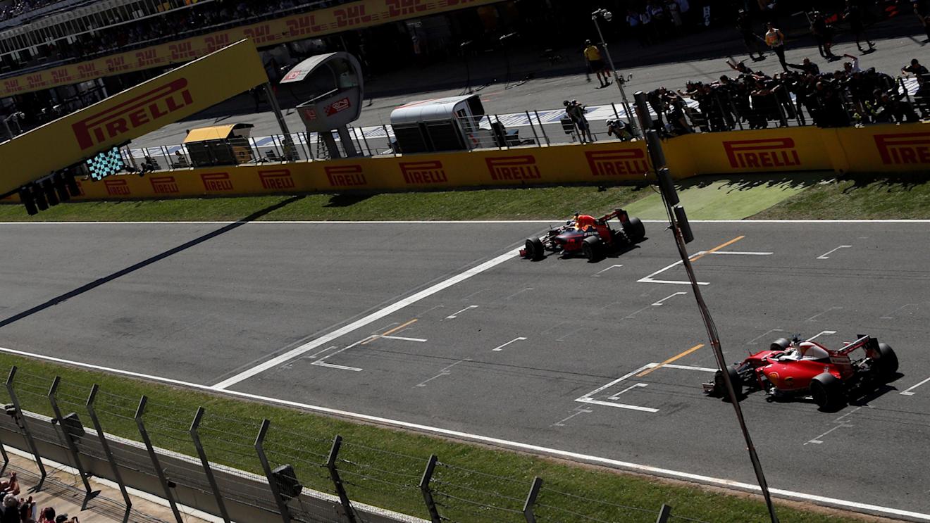 Max Verstappen (NED) Red Bull Racing RB12 crosses the line to take the chequered flag and win the race at Formula One World Championship, Rd5, Spanish Grand Prix, Race, Barcelona, Spain, Sunday 15 May 2016. © Sutton Motorsport Images