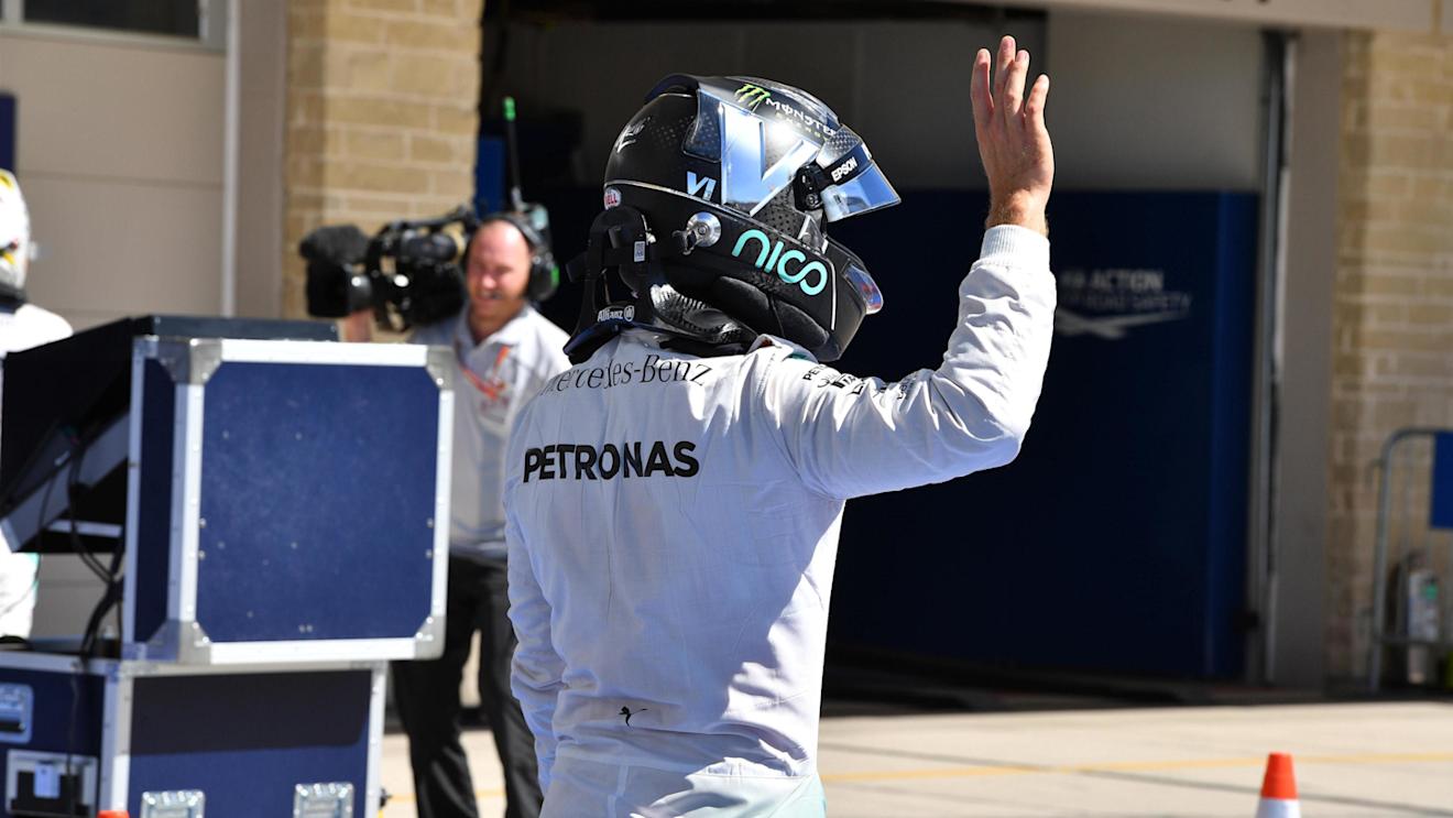 Nico Rosberg (GER) Mercedes AMG F1 celebrates in parc ferme at Formula One World Championship, Rd18, United States Grand Prix, Qualifying, Circuit of the Americas, Austin, Texas, USA, Saturday 22 October 2016. © Sutton Images