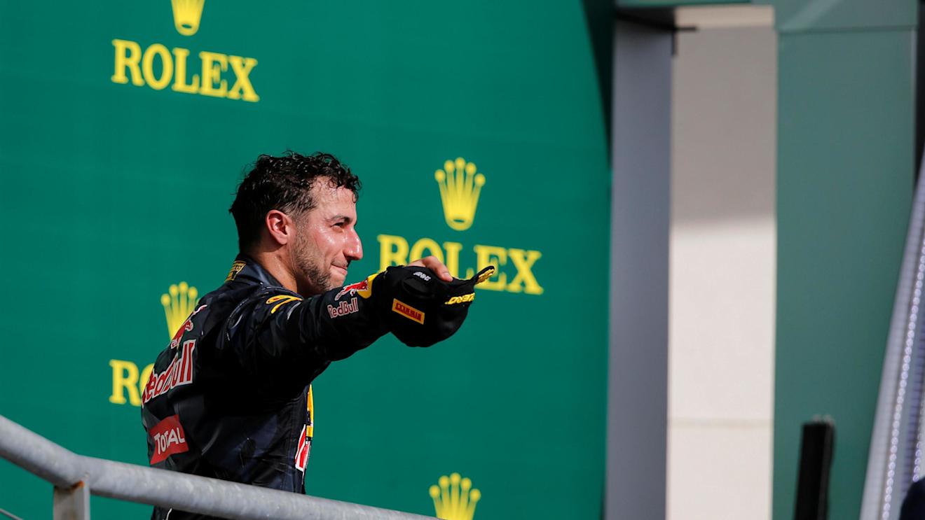 Daniel Ricciardo (AUS) Red Bull Racing celebrates on the podium at Formula One World Championship, Rd18, United States Grand Prix, Race, Circuit of the Americas, Austin, Texas, USA, Sunday 23 October 2016. © Sutton Images
