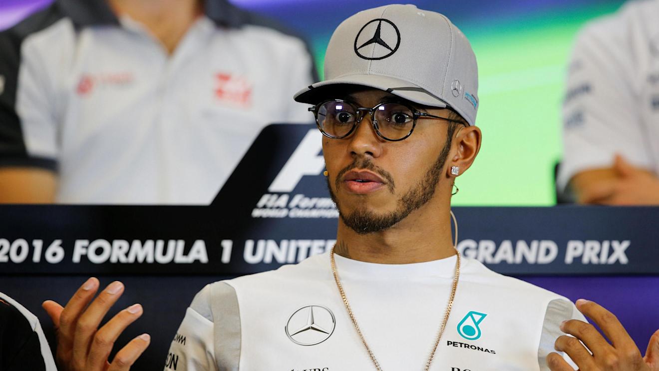 Lewis Hamilton (GBR) Mercedes AMG F1 in the Press Conference at Formula One World Championship, Rd18, United States Grand Prix, Preparations, Circuit of the Americas, Austin, Texas, USA, Thursday 20 October 2016. © Sutton Images