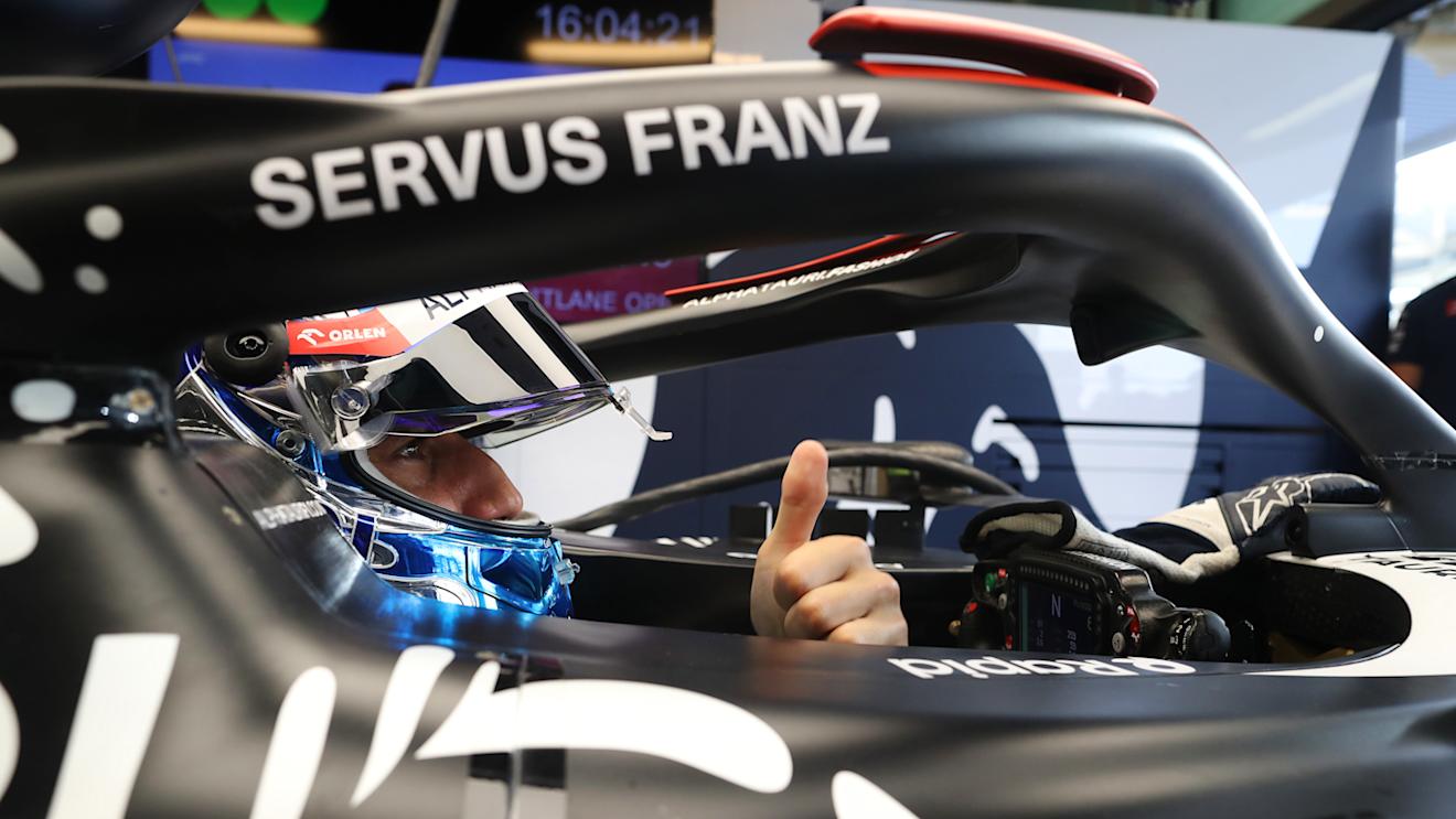 ABU DHABI, UNITED ARAB EMIRATES - NOVEMBER 26: Daniel Ricciardo of Australia and Scuderia AlphaTauri prepares to drive in the garage prior to the F1 Grand Prix of Abu Dhabi at Yas Marina Circuit on November 26, 2023 in Abu Dhabi, United Arab Emirates. (Photo by Peter Fox/Getty Images)Daniel Ricciardo of Australia and Scuderia AlphaTauri prepares to drive in the garage