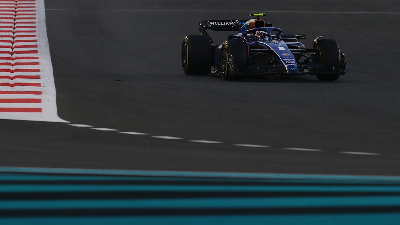 ABU DHABI, UNITED ARAB EMIRATES - NOVEMBER 26: Logan Sargeant of United States driving the (2) Williams FW45 Mercedes on track during the F1 Grand Prix of Abu Dhabi at Yas Marina Circuit on November 26, 2023 in Abu Dhabi, United Arab Emirates. (Photo by Joe Portlock - Formula 1/Formula 1 via Getty Images)