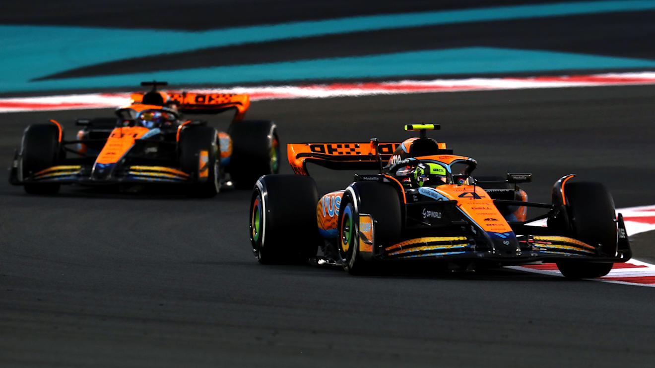 ABU DHABI, UNITED ARAB EMIRATES - NOVEMBER 26: Lando Norris of Great Britain driving the (4) McLaren MCL60 Mercedes on track  during the F1 Grand Prix of Abu Dhabi at Yas Marina Circuit on November 26, 2023 in Abu Dhabi, United Arab Emirates. (Photo by Joe Portlock - Formula 1/Formula 1 via Getty Images)