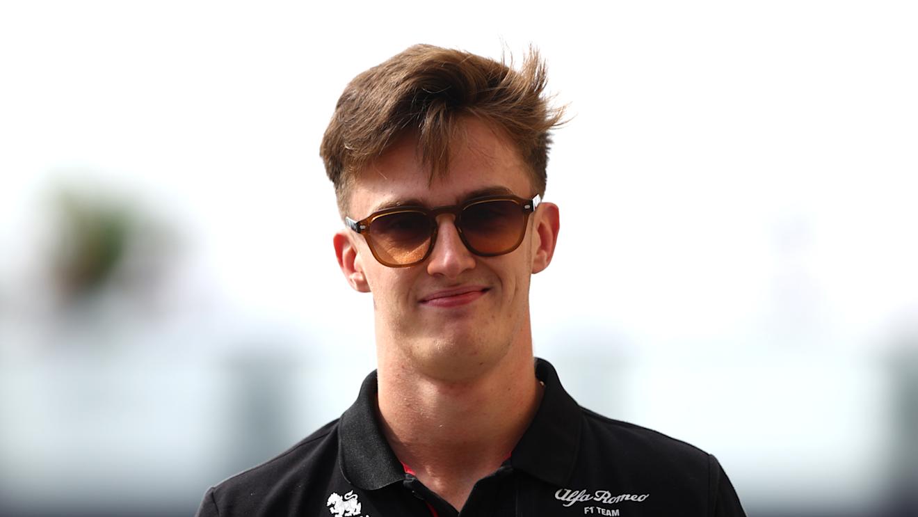 ABU DHABI, UNITED ARAB EMIRATES - NOVEMBER 24: Theo Pourchaire of France and Alfa Romeo F1 walks in the Paddock prior to practice ahead of the F1 Grand Prix of Abu Dhabi at Yas Marina Circuit on November 24, 2023 in Abu Dhabi, United Arab Emirates. (Photo by Clive Rose/Getty Images)