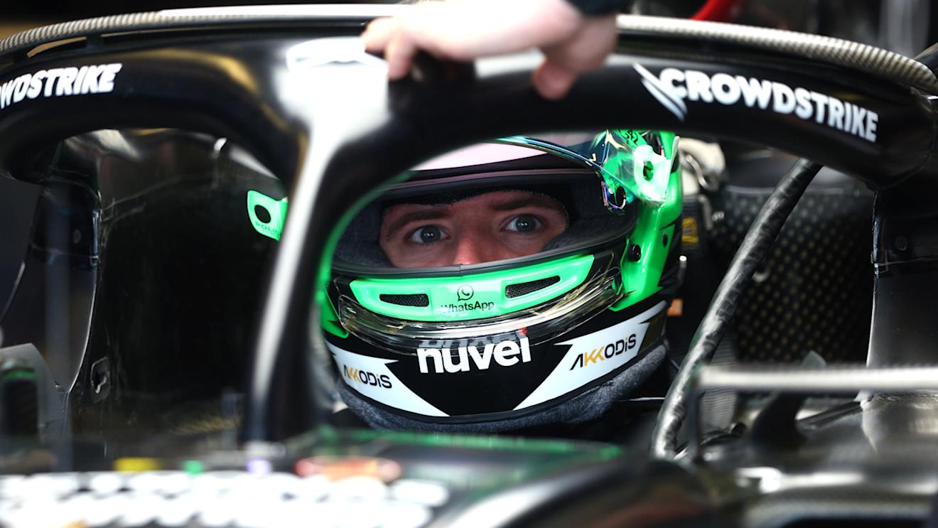 ABU DHABI, UNITED ARAB EMIRATES - NOVEMBER 24: Frederik Vesti of Denmark and Mercedes  prepares to drive in the garage during practice ahead of the F1 Grand Prix of Abu Dhabi at Yas Marina Circuit on November 24, 2023 in Abu Dhabi, United Arab Emirates. (Photo by Clive Rose/Getty Images)