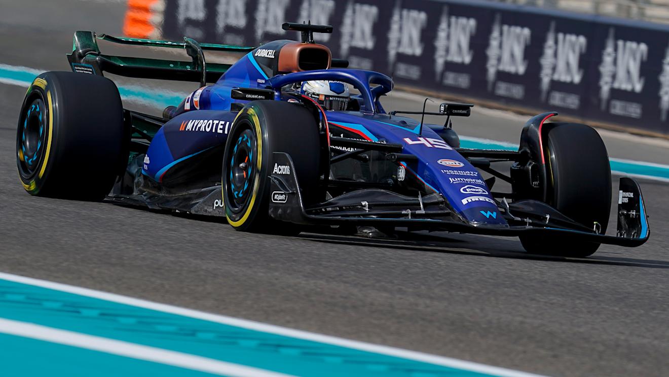 ABU DHABI, UNITED ARAB EMIRATES - NOVEMBER 24: Zak O'Sullivan of Great Britain and Williams Racing drives on track during practice ahead of the F1 Grand Prix of Abu Dhabi at Yas Marina Circuit on November 24, 2023 in Abu Dhabi, United Arab Emirates. (Photo by James Gasperotti/Ciancaphoto Studio/Getty Images)