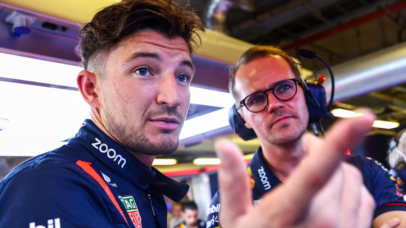 ABU DHABI, UNITED ARAB EMIRATES - NOVEMBER 24: Jake Dennis of Great Britain and Red Bull Racing prepares to drive in the garage during practice ahead of the F1 Grand Prix of Abu Dhabi at Yas Marina Circuit on November 24, 2023 in Abu Dhabi, United Arab Emirates. (Photo by Mark Thompson/Getty Images)