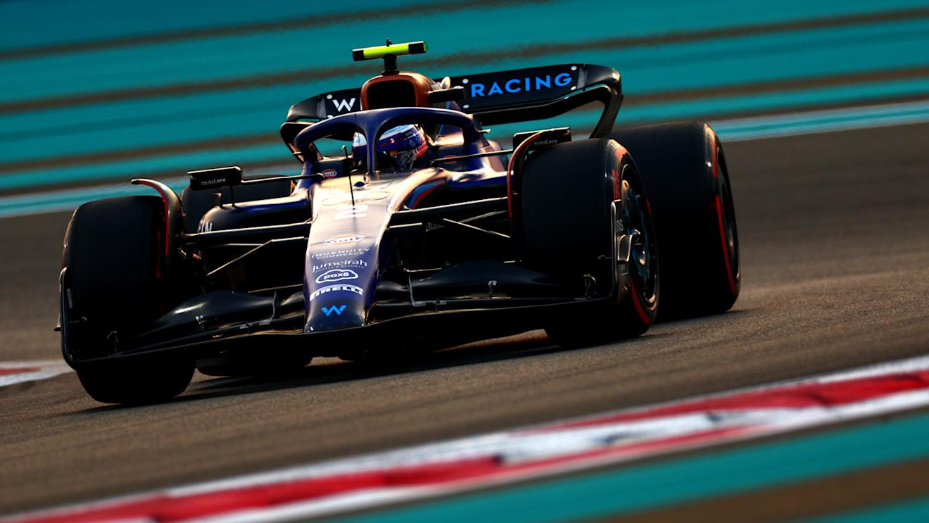 ABU DHABI, UNITED ARAB EMIRATES - NOVEMBER 24: Logan Sargeant of United States driving the (2) Williams FW45 Mercedes on track during practice ahead of the F1 Grand Prix of Abu Dhabi at Yas Marina Circuit on November 24, 2023 in Abu Dhabi, United Arab Emirates. (Photo by Clive Rose/Getty Images)