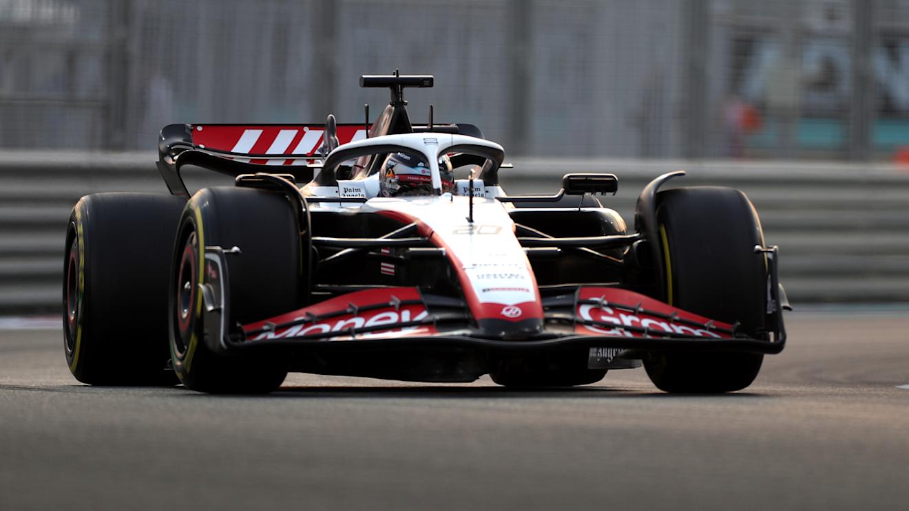 ABU DHABI, UNITED ARAB EMIRATES - NOVEMBER 24: Kevin Magnussen of Denmark driving the (20) Haas F1 VF-23 Ferrari on track during practice ahead of the F1 Grand Prix of Abu Dhabi at Yas Marina Circuit on November 24, 2023 in Abu Dhabi, United Arab Emirates. (Photo by Peter Fox/Getty Images)