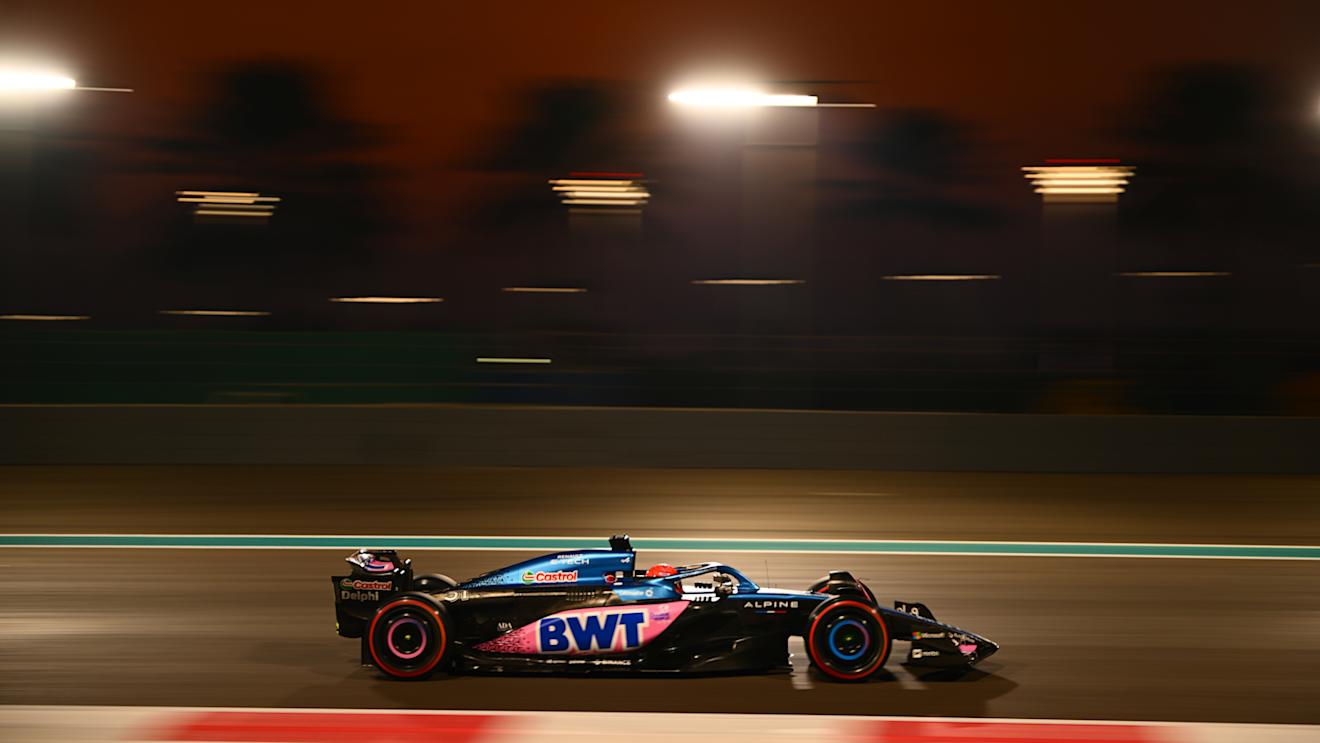 ABU DHABI, UNITED ARAB EMIRATES - NOVEMBER 24: Esteban Ocon of France driving the (31) Alpine F1 A523 Renault on track during practice ahead of the F1 Grand Prix of Abu Dhabi at Yas Marina Circuit on November 24, 2023 in Abu Dhabi, United Arab Emirates. (Photo by Clive Mason - Formula 1/Formula 1 via Getty Images)