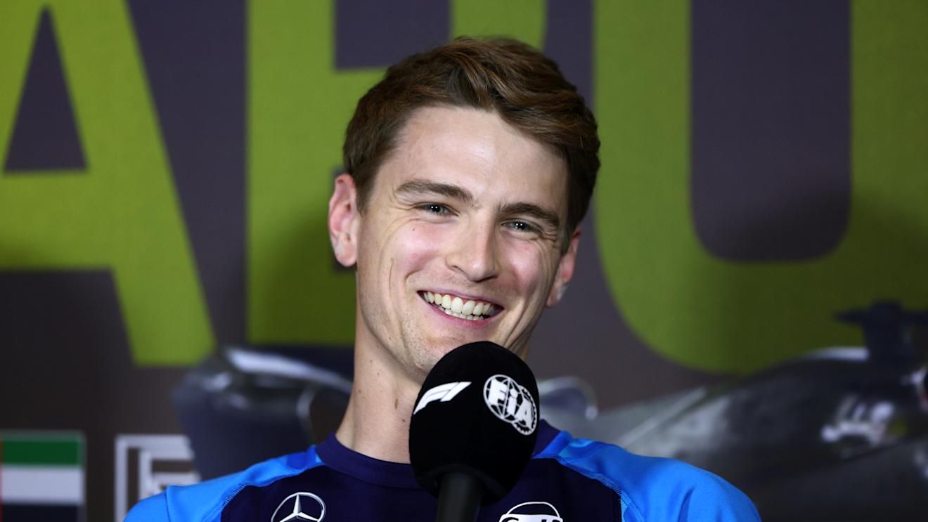 ABU DHABI, UNITED ARAB EMIRATES - NOVEMBER 23: Logan Sargeant of United States and Williams attends the Drivers Press Conference during previews ahead of the F1 Grand Prix of Abu Dhabi at Yas Marina Circuit on November 23, 2023 in Abu Dhabi, United Arab Emirates. (Photo by Clive Rose/Getty Images)