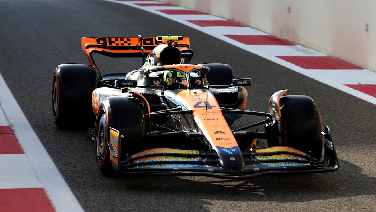 ABU DHABI, UNITED ARAB EMIRATES - NOVEMBER 25: Lando Norris of Great Britain driving the (4) McLaren MCL60 Mercedes in the Pitlane during final practice ahead of the F1 Grand Prix of Abu Dhabi at Yas Marina Circuit on November 25, 2023 in Abu Dhabi, United Arab Emirates. (Photo by Peter Fox/Getty Images)