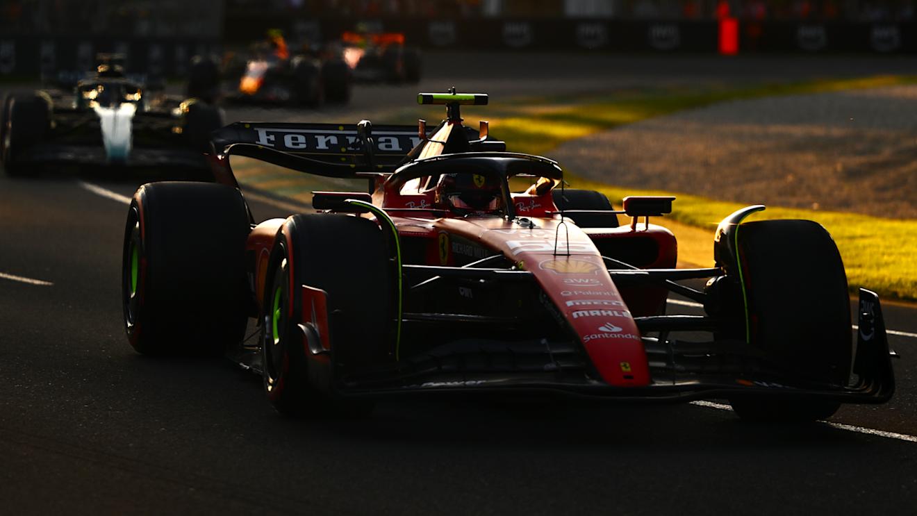 MELBOURNE, AUSTRALIA - APRIL 02: Carlos Sainz of Spain driving (55) the Ferrari SF-23 on track during the F1 Grand Prix of Australia at Albert Park Grand Prix Circuit on April 02, 2023 in Melbourne, Australia. (Photo by Clive Mason - Formula 1/Formula 1 via Getty Images)