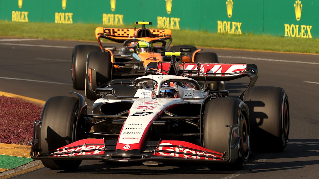MELBOURNE, AUSTRALIA - APRIL 02: Nico Hulkenberg of Germany driving the (27) Haas F1 VF-23 Ferrari on track during the F1 Grand Prix of Australia at Albert Park Grand Prix Circuit on April 02, 2023 in Melbourne, Australia. (Photo by Robert Cianflone/Getty Images)