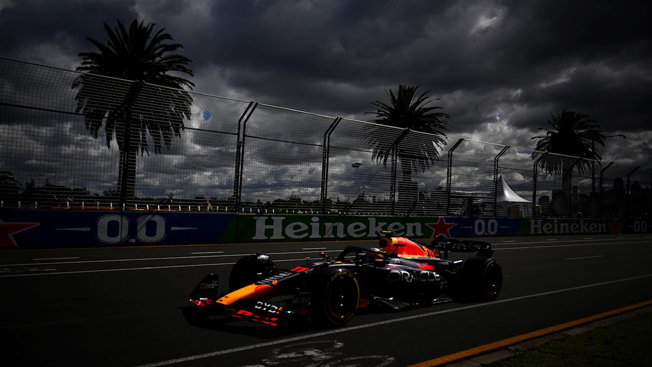 MELBOURNE, AUSTRALIA - MARCH 31: Sergio Perez of Mexico driving the (11) Oracle Red Bull Racing RB19 on track during practice ahead of the F1 Grand Prix of Australia at Albert Park Grand Prix Circuit on March 31, 2023 in Melbourne, Australia. (Photo by Clive Mason - Formula 1/Formula 1 via Getty Images)