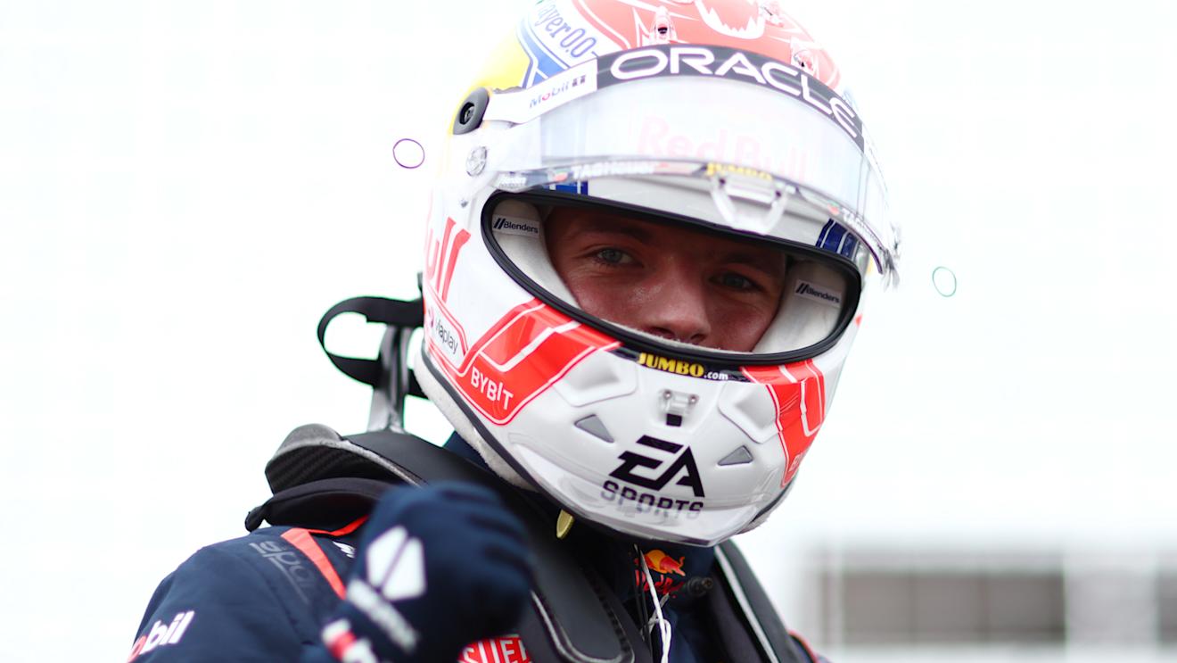 MELBOURNE, AUSTRALIA - APRIL 01: Pole position qualifier Max Verstappen of the Netherlands and Oracle Red Bull Racing celebrates in parc ferme during qualifying ahead of the F1 Grand Prix of Australia at Albert Park Grand Prix Circuit on April 01, 2023 in Melbourne, Australia. (Photo by Dan Istitene - Formula 1/Formula 1 via Getty Images)