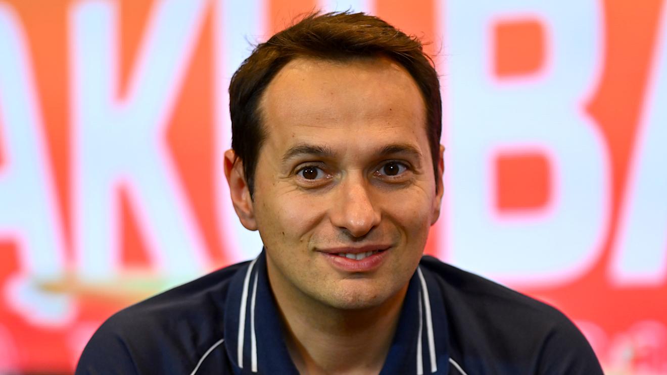 BAKU, AZERBAIJAN - APRIL 28: Marco Perrone, Head of Sporting Direction of Scuderia AlphaTauri attends the Team Principals Press Conference during practice ahead of the F1 Grand Prix of Azerbaijan at Baku City Circuit on April 28, 2023 in Baku, Azerbaijan. (Photo by Dan Mullan/Getty Images)