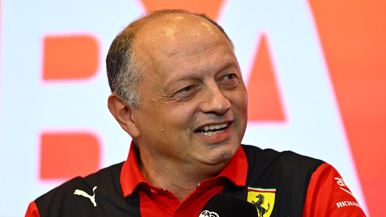 BAKU, AZERBAIJAN - APRIL 28: Ferrari Team Principal Frederic Vasseur attends the Team Principals Press Conference during practice ahead of the F1 Grand Prix of Azerbaijan at Baku City Circuit on April 28, 2023 in Baku, Azerbaijan. (Photo by Dan Mullan/Getty Images)