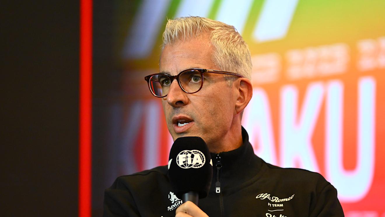 BAKU, AZERBAIJAN - APRIL 28: Alessandro Alunni Bravi, Team Representative of Alfa Romeo F1 attends the Team Principals Press Conference during practice ahead of the F1 Grand Prix of Azerbaijan at Baku City Circuit on April 28, 2023 in Baku, Azerbaijan. (Photo by Dan Mullan/Getty Images)