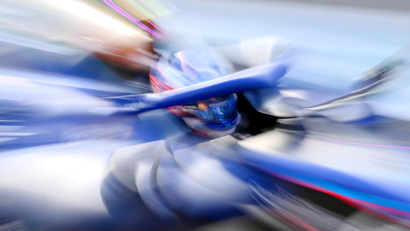 BAKU, AZERBAIJAN - APRIL 28: Logan Sargeant of United States driving the (2) Williams FW45 Mercedes in the Pitlane during qualifying ahead of the F1 Grand Prix of Azerbaijan at Baku City Circuit on April 28, 2023 in Baku, Azerbaijan. (Photo by Dan Mullan - Formula 1/Formula 1 via Getty Images)