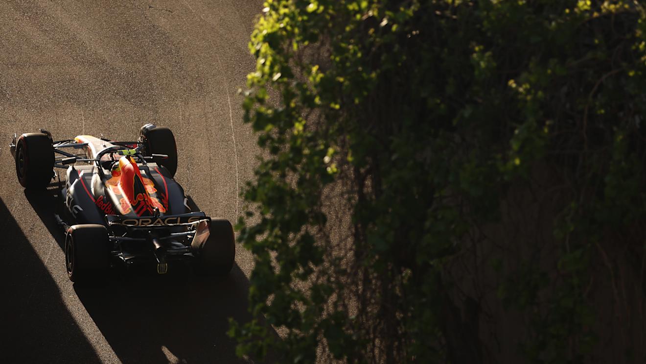 BAKU, AZERBAIJAN - APRIL 28: Sergio Perez of Mexico driving the (11) Oracle Red Bull Racing RB19 on track during qualifying ahead of the F1 Grand Prix of Azerbaijan at Baku City Circuit on April 28, 2023 in Baku, Azerbaijan. (Photo by Francois Nel/Getty Images)