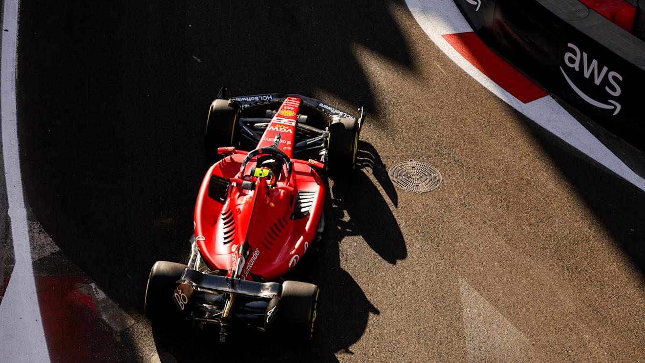 BAKU, AZERBAIJAN - APRIL 29: Carlos Sainz of Spain driving (55) the Ferrari SF-23 on track during the Sprint ahead of the F1 Grand Prix of Azerbaijan at Baku City Circuit on April 29, 2023 in Baku, Azerbaijan. (Photo by Francois Nel/Getty Images)