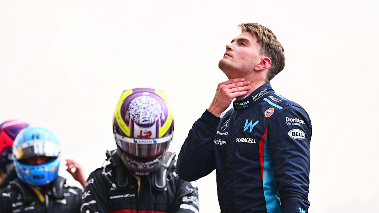 SPA, BELGIUM - JULY 30: 17th placed Logan Sargeant of United States and Williams reacts following the F1 Grand Prix of Belgium at Circuit de Spa-Francorchamps on July 30, 2023 in Spa, Belgium. (Photo by Dan Mullan/Getty Images)