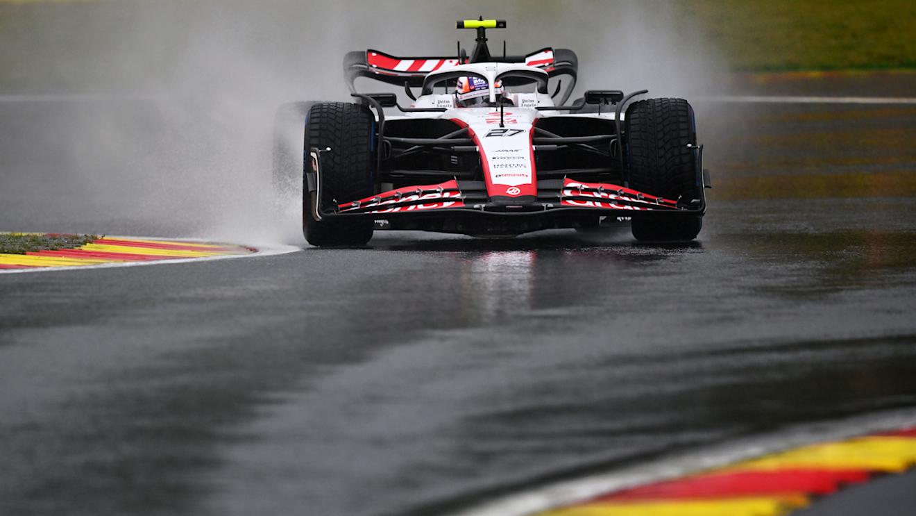SPA, BELGIUM - JULY 28: Nico Hulkenberg of Germany driving the (27) Haas F1 VF-23 Ferrari on track during practice ahead of the F1 Grand Prix of Belgium at Circuit de Spa-Francorchamps on July 28, 2023 in Spa, Belgium. (Photo by Dan Mullan/Getty Images)
