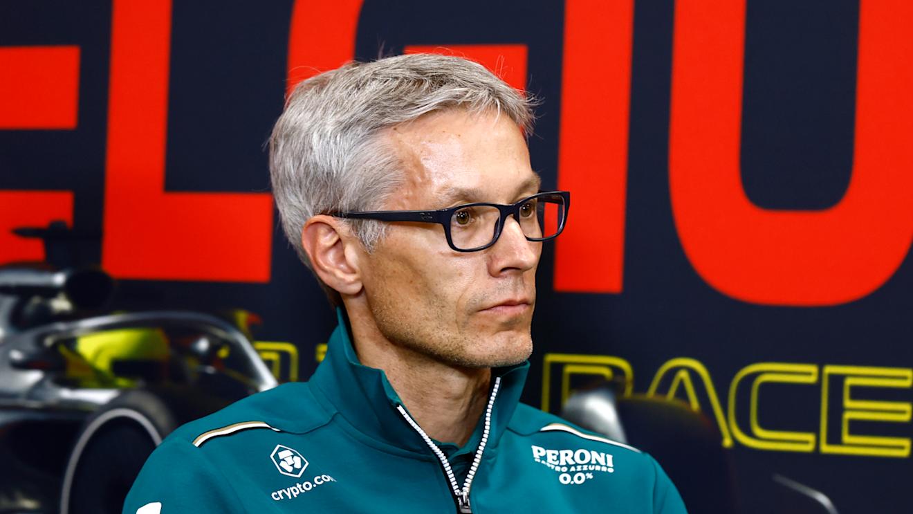 SPA, BELGIUM - JULY 28: Mike Krack, Team Principal of the Aston Martin F1 Team attends the Team Principals Press Conference after practice ahead of the F1 Grand Prix of Belgium at Circuit de Spa-Francorchamps on July 28, 2023 in Spa, Belgium. (Photo by Francois Nel/Getty Images)