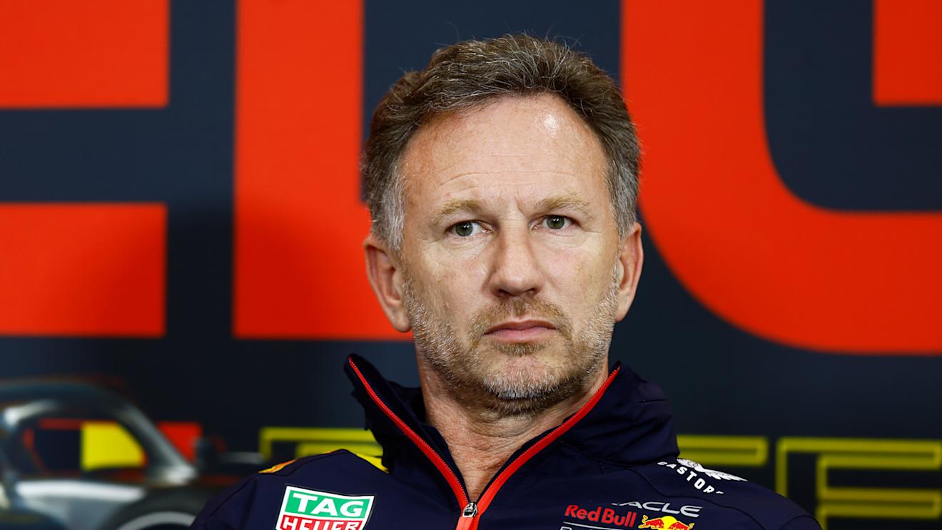 SPA, BELGIUM - JULY 28: Red Bull Racing Team Principal Christian Horner attends the Team Principals Press Conference after practice ahead of the F1 Grand Prix of Belgium at Circuit de Spa-Francorchamps on July 28, 2023 in Spa, Belgium. (Photo by Francois Nel/Getty Images)