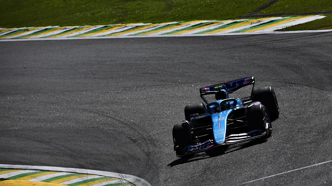 SAO PAULO, BRAZIL - NOVEMBER 05: Pierre Gasly of France driving the (10) Alpine F1 A523 Renault on track during the F1 Grand Prix of Brazil at Autodromo Jose Carlos Pace on November 05, 2023 in Sao Paulo, Brazil. (Photo by Rudy Carezzevoli/Getty Images)