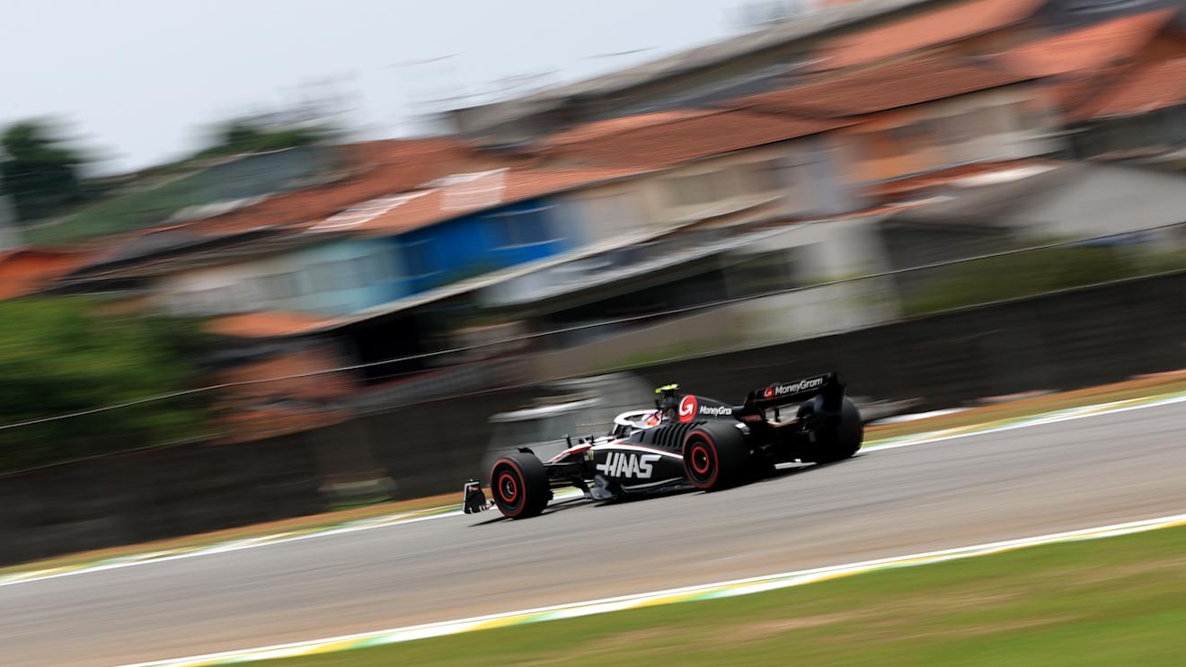 SAO PAULO, BRAZIL - NOVEMBER 03: Nico Hulkenberg of Germany driving the (27) Haas F1 VF-23 Ferrari on track during practice ahead of the F1 Grand Prix of Brazil at Autodromo Jose Carlos Pace on November 03, 2023 in Sao Paulo, Brazil. (Photo by Buda Mendes/Getty Images)