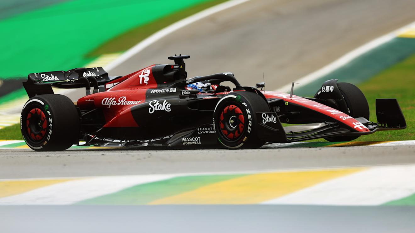 SAO PAULO, BRAZIL - NOVEMBER 03: Valtteri Bottas of Finland driving the (77) Alfa Romeo F1 C43 Ferrari on track during practice ahead of the F1 Grand Prix of Brazil at Autodromo Jose Carlos Pace on November 03, 2023 in Sao Paulo, Brazil. (Photo by Buda Mendes/Getty Images)