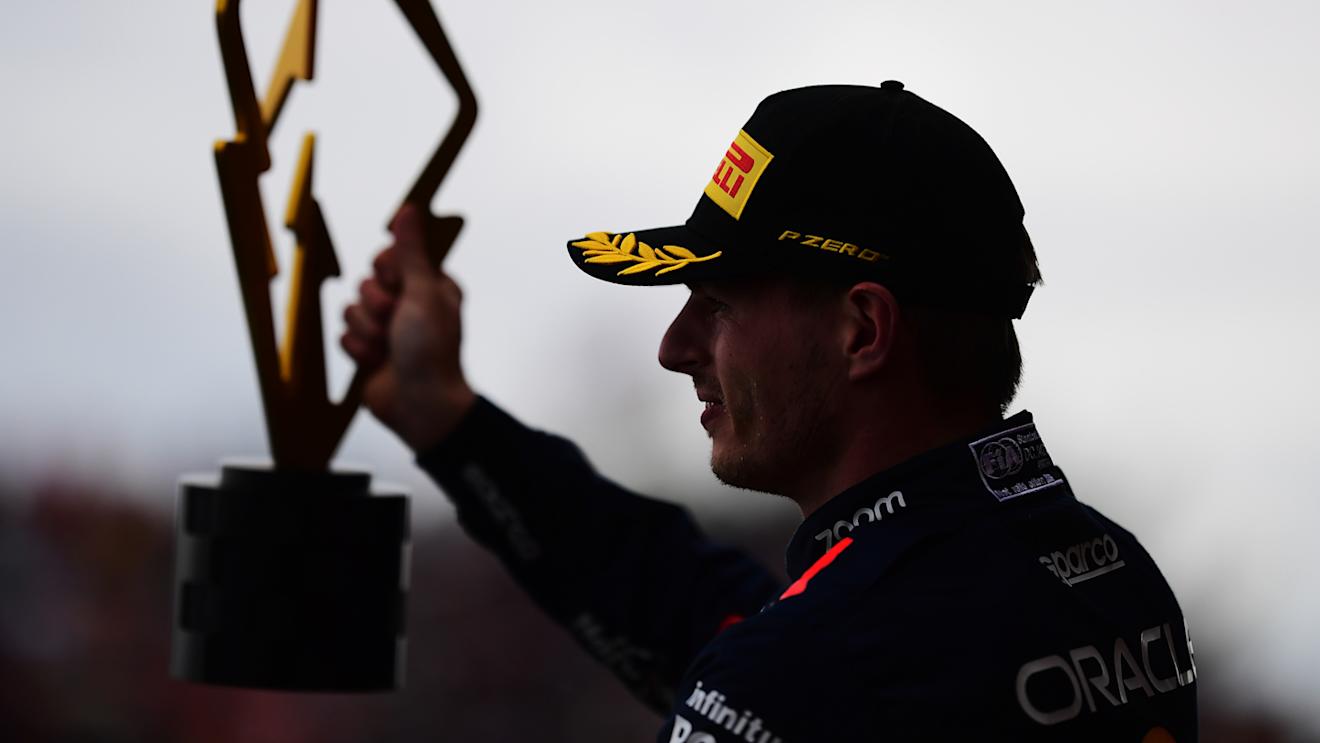 MONTREAL, QUEBEC - JUNE 18: Race winner Max Verstappen of the Netherlands and Oracle Red Bull Racing celebrates on the podium during the F1 Grand Prix of Canada at Circuit Gilles Villeneuve on June 18, 2023 in Montreal, Quebec. (Photo by Mario Renzi - Formula 1/Formula 1 via Getty Images)