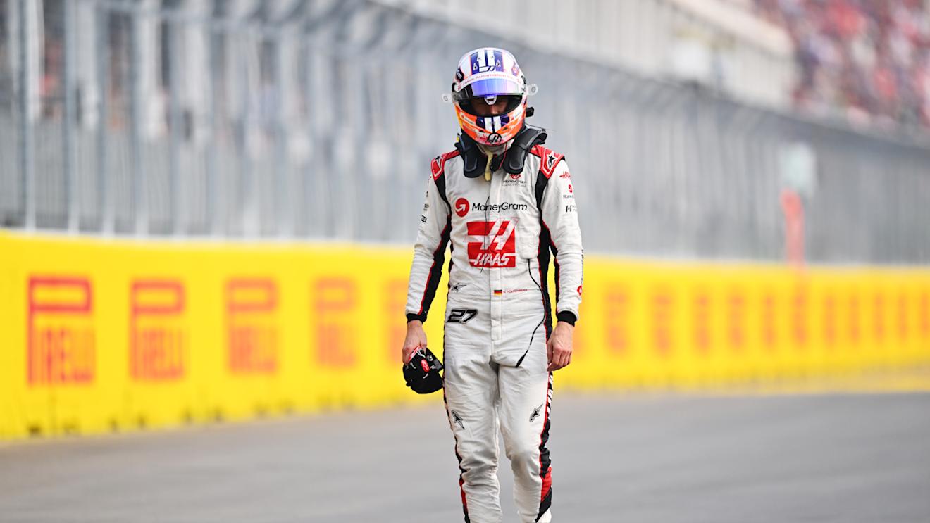 MONTREAL, QUEBEC - JUNE 16: Nico Hulkenberg of Germany and Haas F1 walks back to the garage after stopping on track during practice ahead of the F1 Grand Prix of Canada at Circuit Gilles Villeneuve on June 16, 2023 in Montreal, Quebec. (Photo by Dan Mullan/Getty Images)