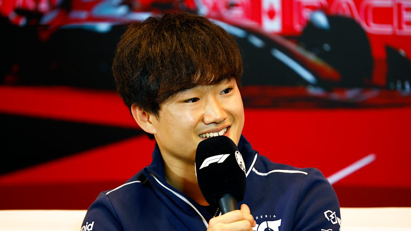 MONTREAL, QUEBEC - JUNE 15: Yuki Tsunoda of Japan and Scuderia AlphaTauri attends the Drivers Press Conference during previews ahead of the F1 Grand Prix of Canada at Circuit Gilles Villeneuve on June 15, 2023 in Montreal, Quebec. (Photo by Jared C. Tilton/Getty Images)